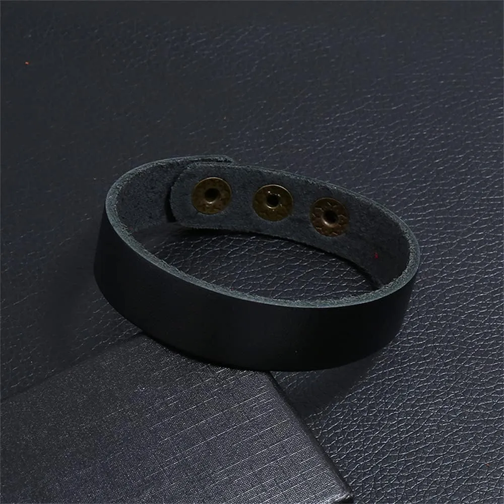 Watch for Men Luxury Wristwatch Quartz Retro zero Leather Watch Heavy Wide Pure Cow Leather Black Strap Watch Fashion Brown Cool Punk Style Mens Watches Bracelet Set Top Brand 
