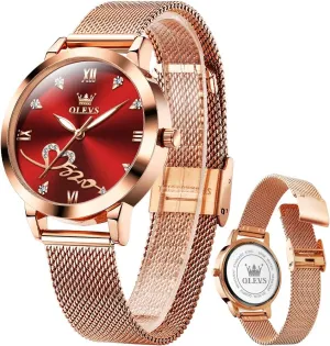 Watch for Women Luxury Dress Ladies Stainless Steel Luminous Waterproof Date Wrist Watches OLEVS offshore Women Watch Fashion Rose Gold Diamond Analog Quartz Female 