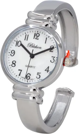 Watch for Women with 31mm case Japanese Quartz Movement Metal hinged industry facility Bangle Style Cuff Wrist Watch for Ladies?? Blekon Original Mother of Pearl Cuff Bracelet 