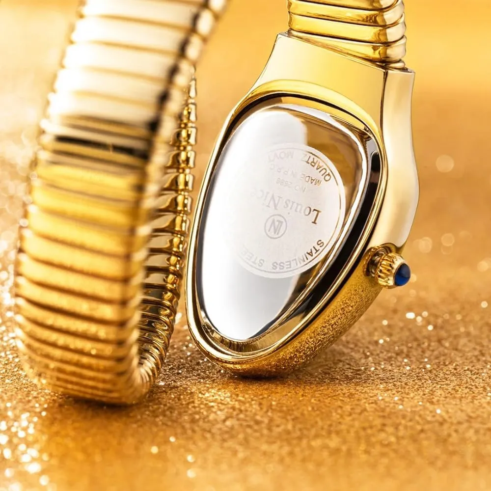 Watch Full Steel Quartz Wristwatches Hip Hop Bracelet Lady Clocks Gold patty shrimp salal Snake Women 