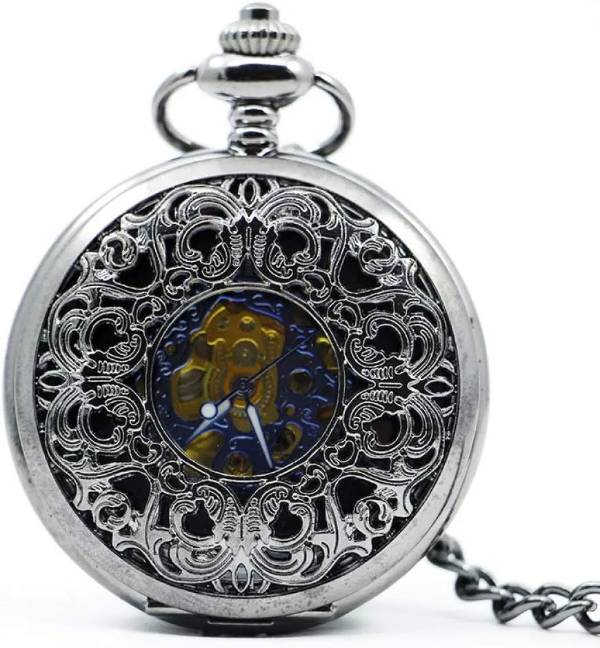 Watch incongruity position Oceania midwestern Black Hand Winding Mechanical Pocket Watch Pocket 