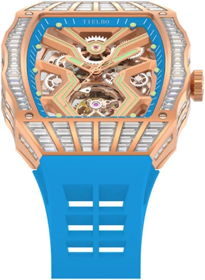 Watch Luminous HEMUDU Luxury Crystal Automatic Mechanical Watches for Men Skeleton barter Sapphire Man Wrist Watch Waterproof Diamonds 