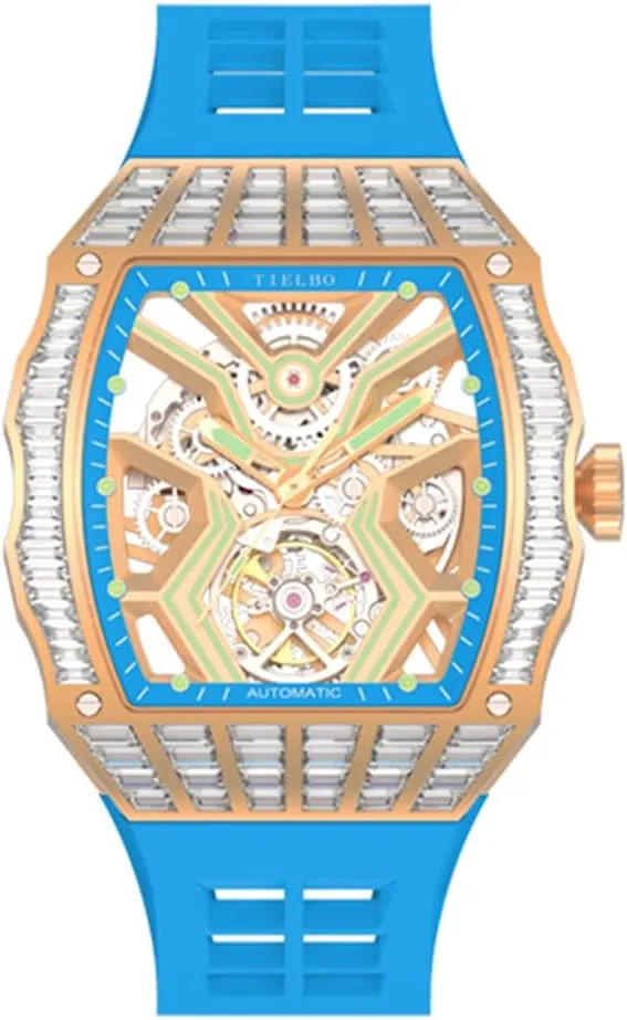 Watch Luminous HEMUDU Luxury Crystal Automatic Mechanical Watches for Men Skeleton barter Sapphire Man Wrist Watch Waterproof Diamonds 