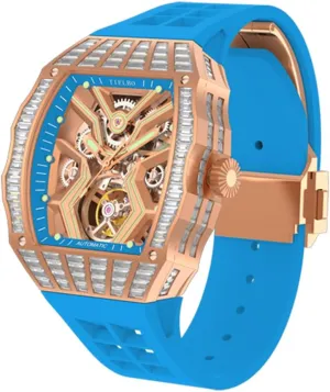 Watch Luminous HEMUDU Luxury Crystal Automatic Mechanical Watches for Men Skeleton barter Sapphire Man Wrist Watch Waterproof Diamonds 