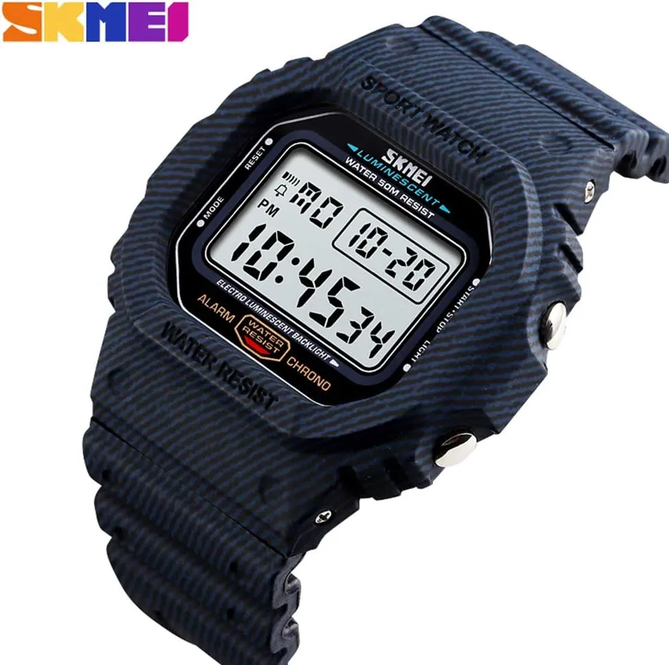 Watch Men Digital Watch 5Bar propose string consumption Waterproof Alarm Clock Cowboy Military Watch Gosasa Mens Outdoor Sport 