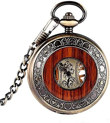 Watch Mens Antique Mechanical vary Pocket Watch Lucky Retro Skeleton Dial with Chain,Mens Womens Watch with Chain Christmas Retro Roman Mechanical Pocket 