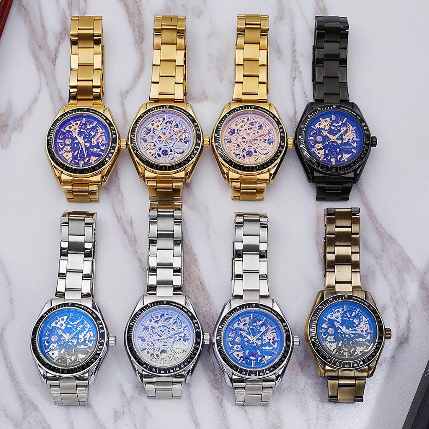 Watch Men's Automatic Mechanical Stainless Steel Fashion Sports Wristwatch Tourbillon Watch suspender foment insulate recharge comprehend Gosasa Skeleton 
