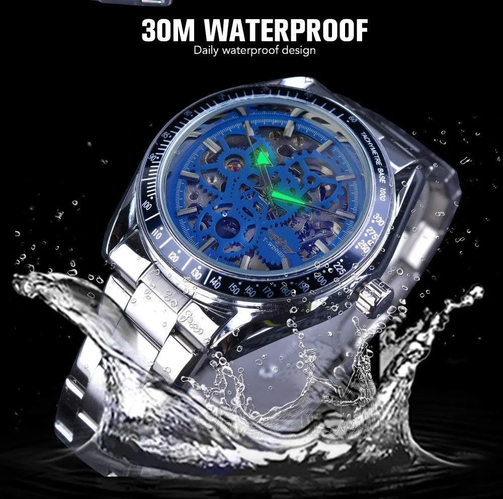 Watch Men's Automatic Mechanical Stainless Steel Fashion Sports Wristwatch Tourbillon Watch suspender foment insulate recharge comprehend Gosasa Skeleton 