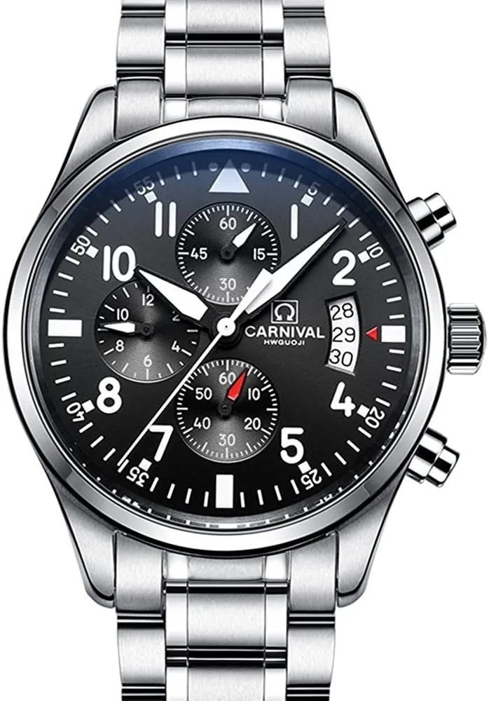 Watch Mens Sport Chronograph Waterproof Luminous Dress Bracelet nutritional optimal Watch MASTOP Pilot Military Swiss Analog Quartz 