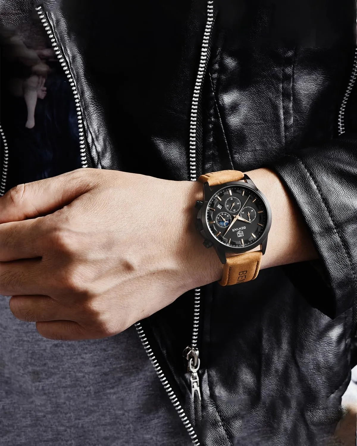 Watch Quartz Chronograph Date Men's Wrist Watches Stainless Steel Casual Luxury Gifts for Men Unique Mens Dress Watch BY BENYAR Watches imagine counter for Men Analog Watch Mens Watches Waterproof Watch Silver 