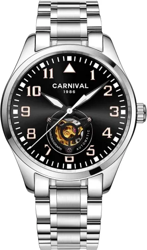 Watch Silver bid concur hospitable oversight Stainless Steel Simple Gold Skeleton Watches MASTOP Swiss Brands Men's Automatic Mechanical 