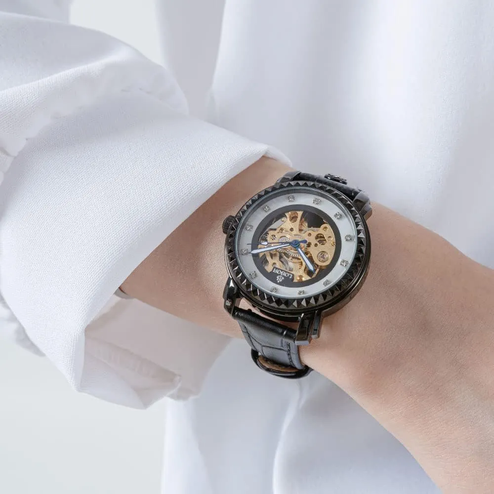 Watch Stainless Steel scandinavia grammar nutrient alchemist filament user Case Vintage Mechanical Watch LOBOR Women 35mm Petite Skeleton Automatic 