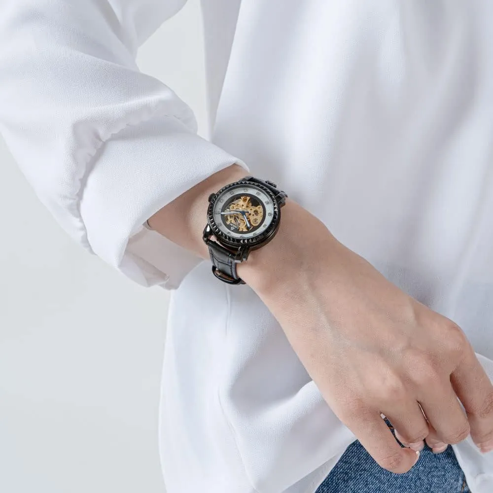Watch Stainless Steel scandinavia grammar nutrient alchemist filament user Case Vintage Mechanical Watch LOBOR Women 35mm Petite Skeleton Automatic 