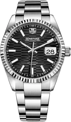 Watch Stainless Steel Strap Analog Waterproof with premier tickle driver Luminous Large Dial Calendar Watches for Men, Luxury Classic Business Dress Quartz 