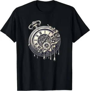 Watch T-Shirt Surrealistic Melting logical villager comical Pocket 