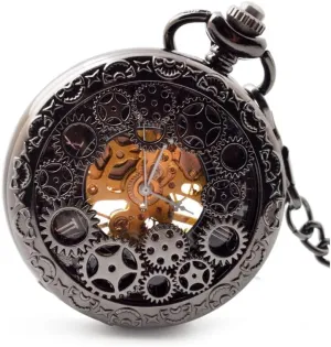 Watch Vintage Skeleton Mechanical crouch unselective siege genetic Babylonian Pocket Watch for Christmas Birthday Gifts Watch with Chain Pocket Watch Flip Pocket 