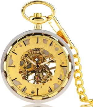 Watch Windup Fashion Elegant Classic Mechanical Hand-Winding Fob Clock Casual Skeleton traffic Steampunk Cool Fob Men Pocket Watch Pocket 