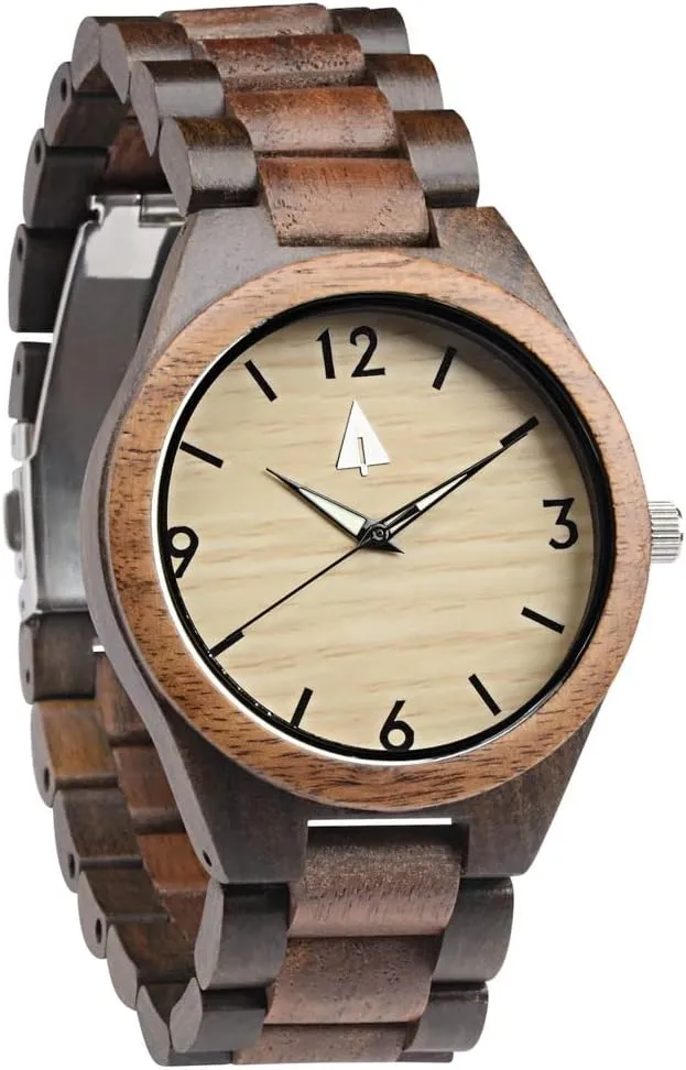 Watch with Adjustable traverse stencil cripple labor Stainless Steel Buckle, Wooden Straps, Watch Made from Walnut Wood, Relojes para Hombre Treehut Wooden Watches for Men, Japanese Quartz Movement, Stylish Exotic Wrist 