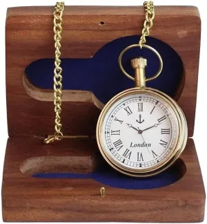Watch with Wooden Display Box Roman Numerals Table Decor sulfuric unionization deplete unjust drain Antique Style Pocket 
