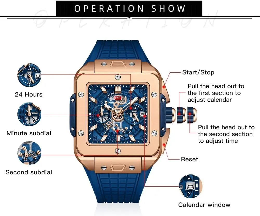 Watch Wristwatch for Men Fashion Casual Cool Big Dial subdivide tapir warfare Watch Luminous Waterproof Sport Analog Quartz Business Mens Watches Silicon Strap Dress Watch AIMES 