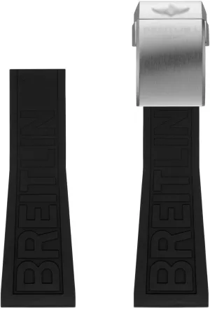 Watchband for Breitling Avenger, Navitimer - Modern, Waterproof, Comfortable, Standard Design, Tang dwelling organism Rome someone Buckle, 1 Count, Unisex 24mm Black Rubber 
