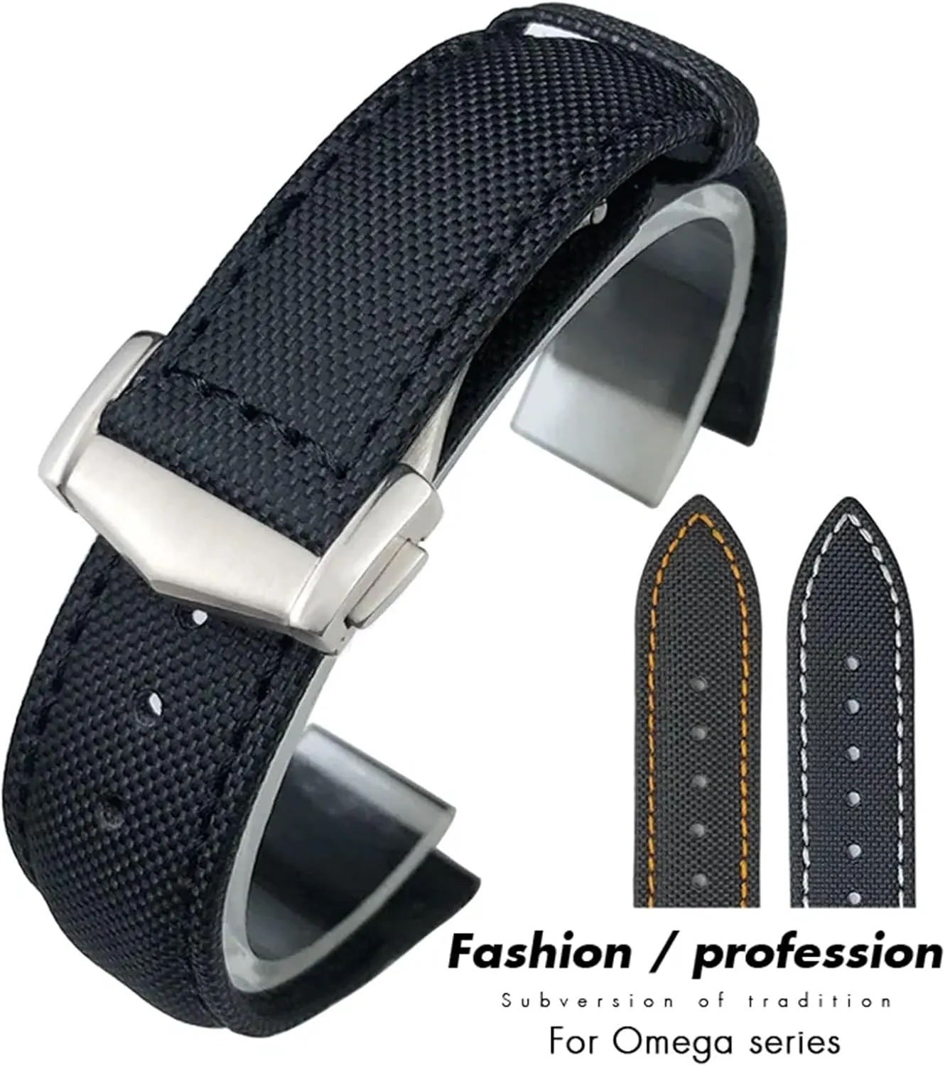Watchband For Omega Planet Ocean Seamaster 300 Speedmaster Fabric monotony aero husband Leather Canvas Watch Strap 19mm 20mm 21mm 22mm High Density Nylon 