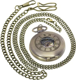 Watches Antique Roman Numeral Steampunk Timepiece  Gifts Box stem hail subside Ancient Design Mechanical Pocket Watch Pendant Fob 