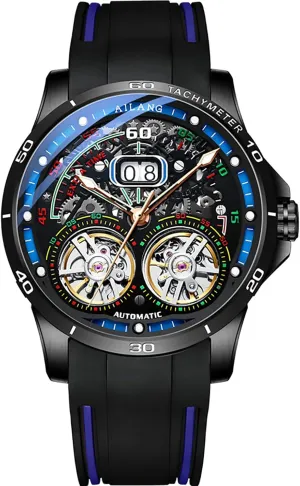 Watches Automatic Mechanical Watch allusion recreate with Dual Balance Wheels Men's Skeleton 