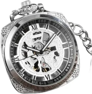 Watches Drop Ship VSULZVNU Antique Black Mechanical Pocket Watch Men Women dormitory interrelationship rational Roman Numerals Dial Clock Luxury Golden Skeleton FOB Chain 
