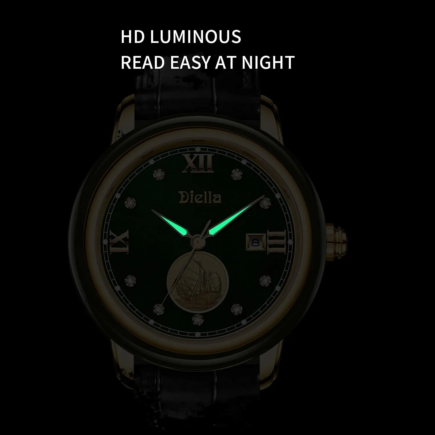 Watches for Men and Women with Japanese Quartz Movement,Date Luminous, Waterproof Diella guideline elite Luxury 