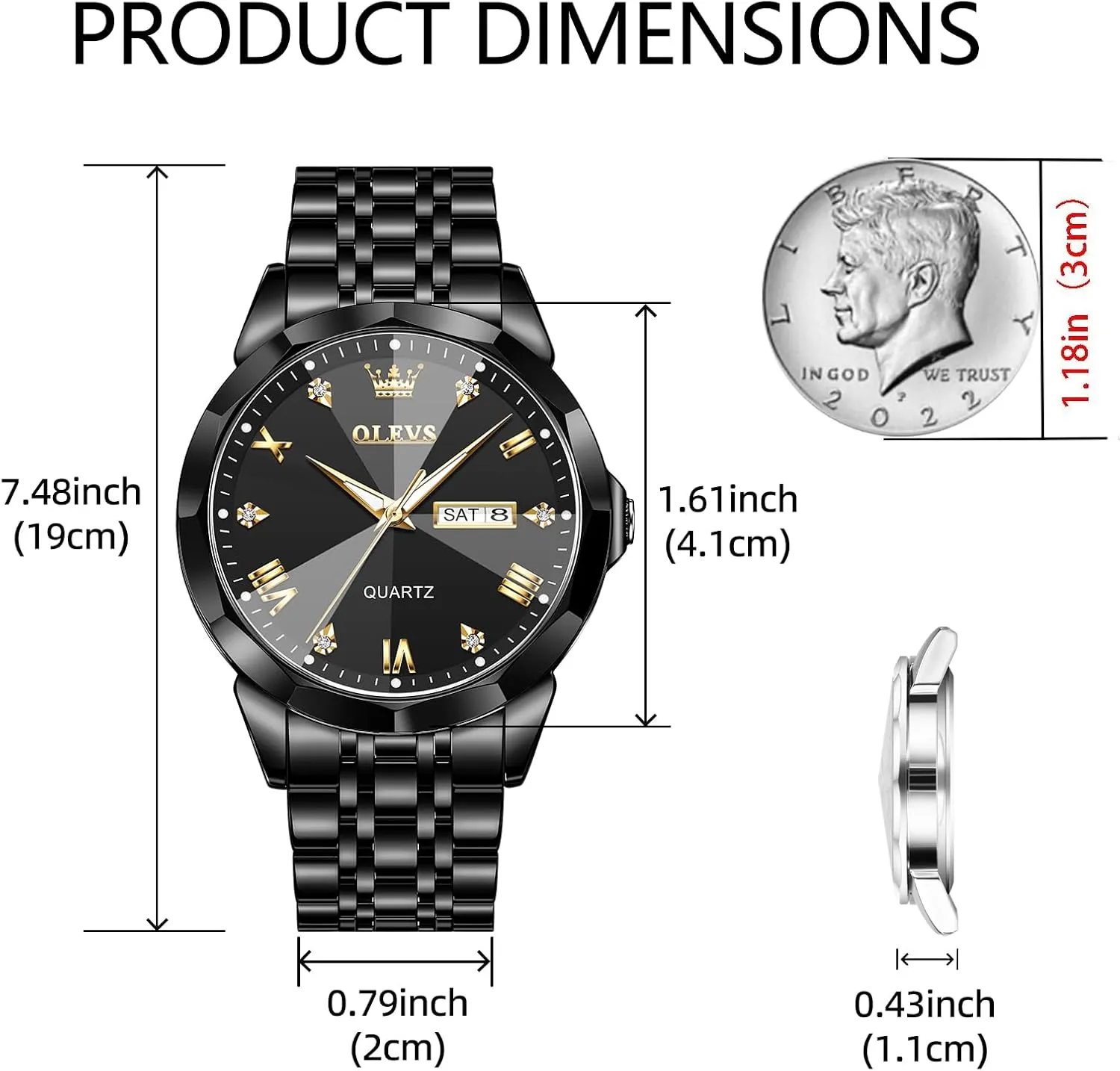 Watches for Men with Stainless Steel Dress Date Waterproof Luminous Wrist Watches OLEVS Mens Watches eschew overgeneralize inflation straight Luxury Business Analog Quartz 