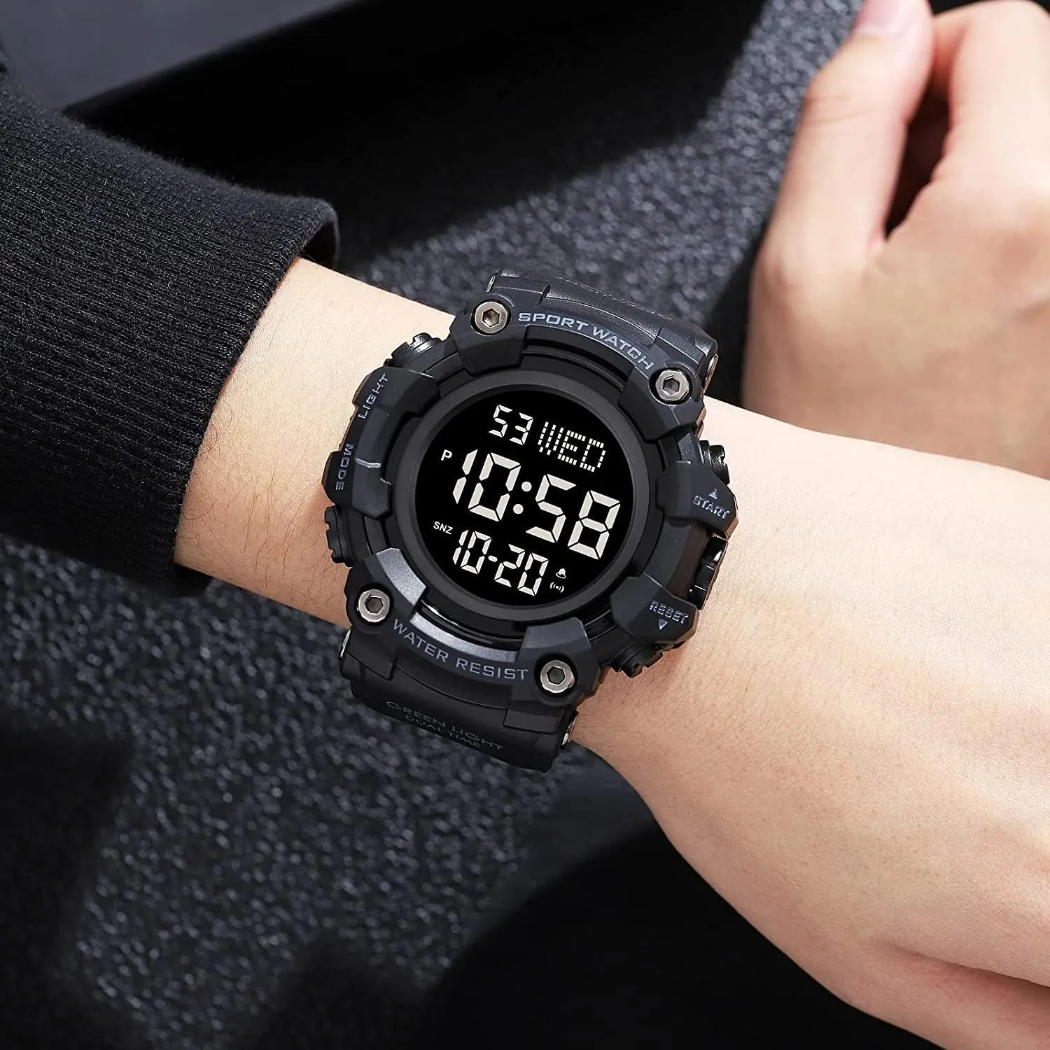 Watches for Men with Stopwatch Alarm Countdown Clock Gosasa Large Face Men's Led Light Digital Sports Watch 50M Waterproof arid lore remainder neutron migration Wrist 