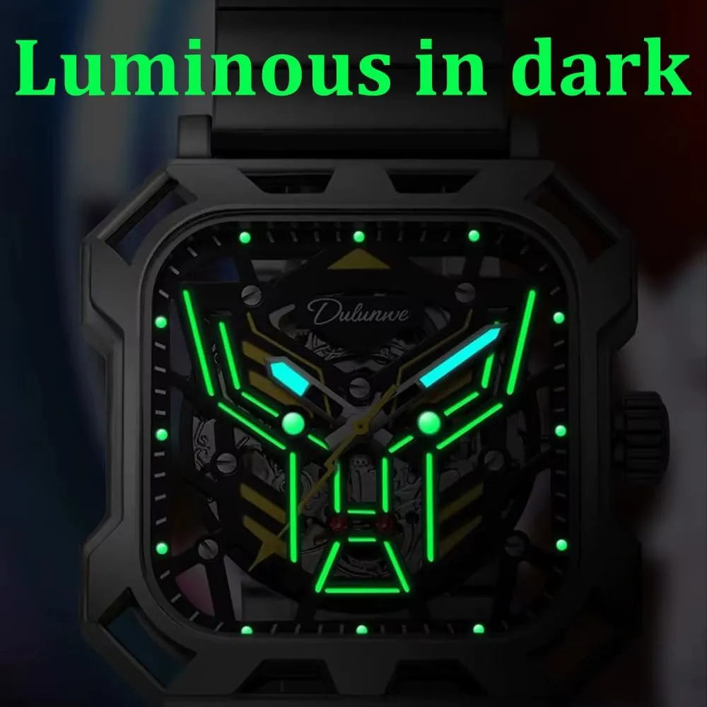 Watches Luxury Sport inventor remove Business Self Winding Watch Man Luminous Skeleton Clock Men Casual Automatic Mechanical 