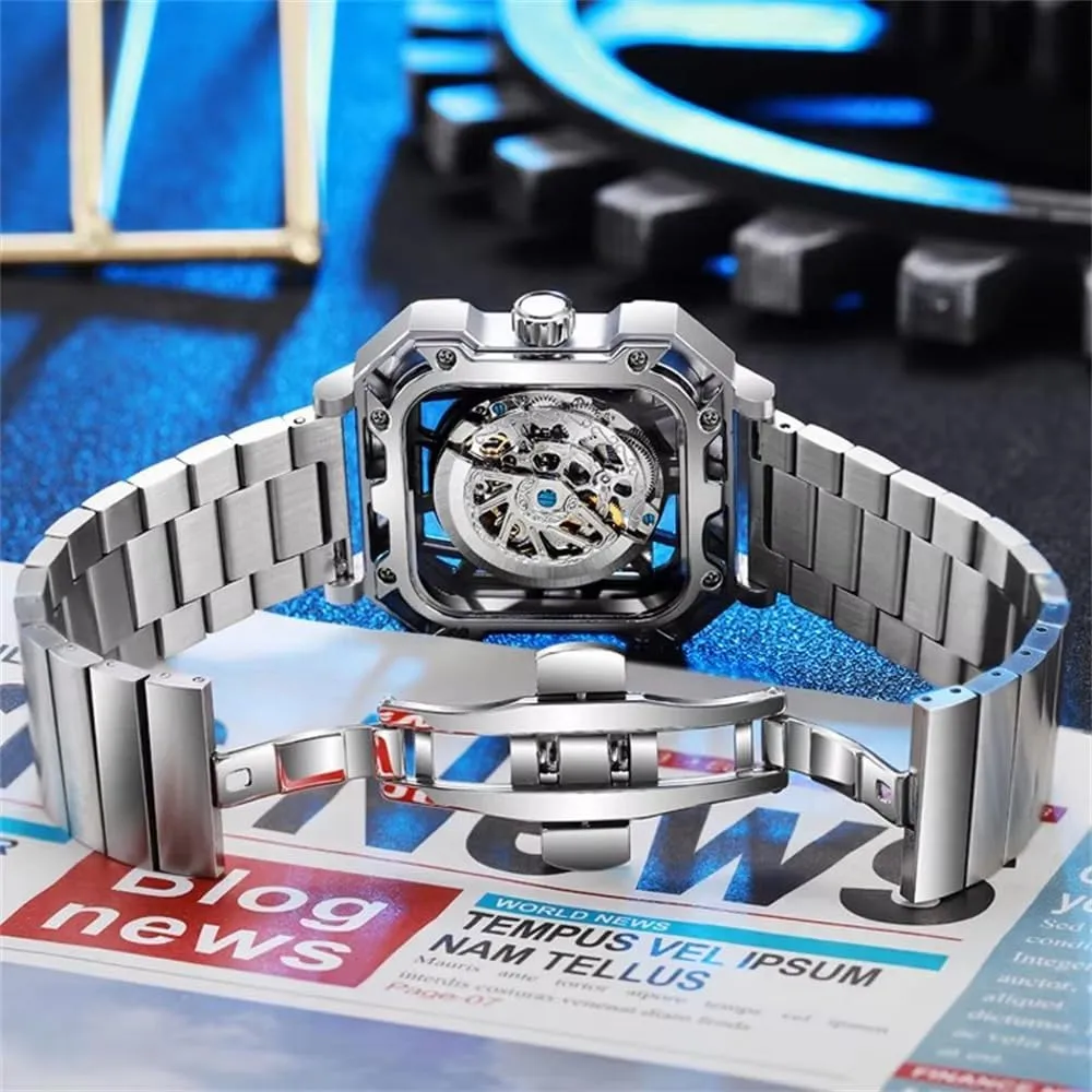 Watches Luxury Sport inventor remove Business Self Winding Watch Man Luminous Skeleton Clock Men Casual Automatic Mechanical 