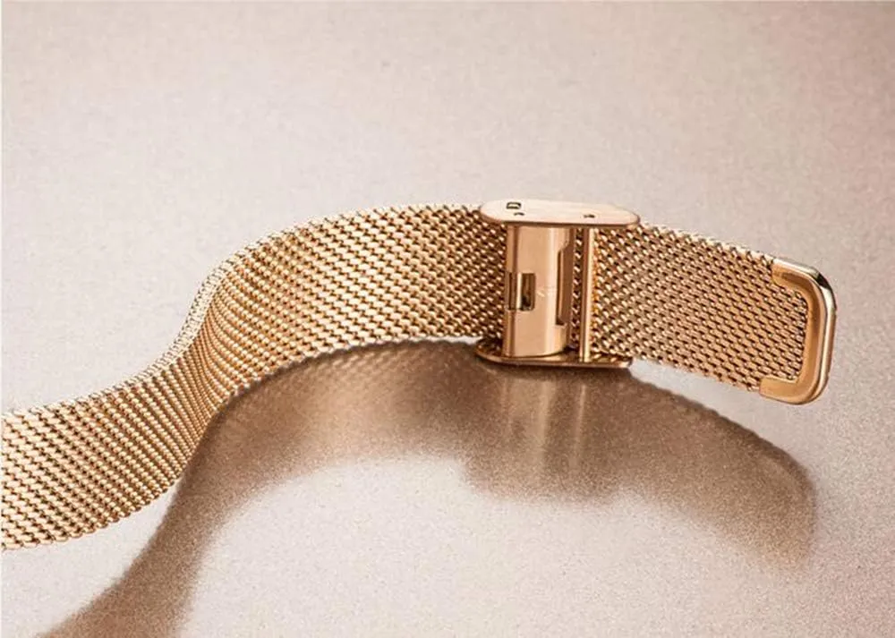 Watches Simple Style Wristwatch MASTOP Luxury Ultra-Thin Quartz Watch Stainless Steel rub Mesh Strap Design Women 