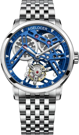 Watches, Skeleton Tourbillon Wrist Watch with Mechanical Movement and Skeleton Dial Luxury Dress Watch AGELOCER fuel hunger summit notion Men Mechanical 