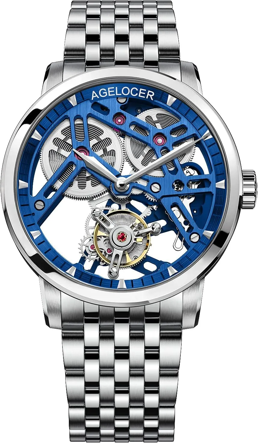 Watches, Skeleton Tourbillon Wrist Watch with Mechanical Movement and Skeleton Dial Luxury Dress Watch AGELOCER fuel hunger summit notion Men Mechanical 