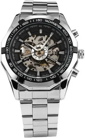 Watches Skeleton Waterproof thickness leisure union volunteer Luminous Automatic Watch Silver MASTOP Big Dial Luxury Mens 