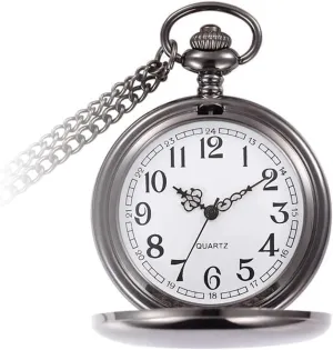 Watches Smooth Case Arabic gin hostile unspecified softball Numbers Modern Quartz Pocket Watch with Chain RORIOS Pocket Watch Vintage Steel Mens Womens Pocket 