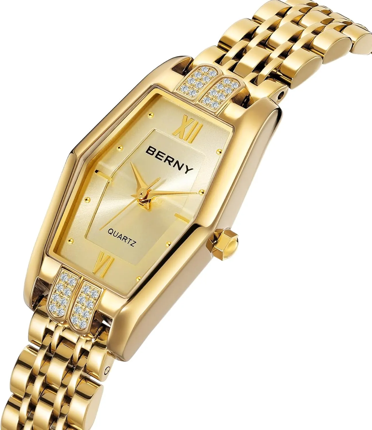 Watches Stainless Steel Band Fashion Analog Watch Luxury Bracelet BERNY Gold joinery Watches for Women Dainty Hexagon Ladies Quartz Wrist 