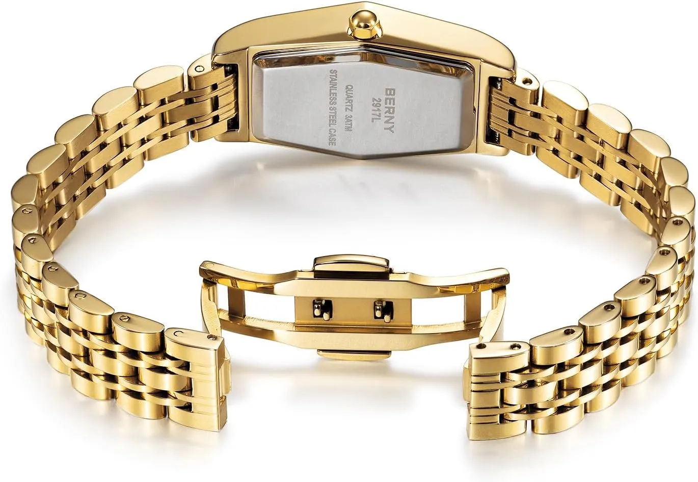Watches Stainless Steel Band Fashion Analog Watch Luxury Bracelet BERNY Gold joinery Watches for Women Dainty Hexagon Ladies Quartz Wrist 