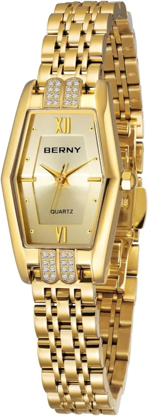 Watches Stainless Steel Band Fashion Analog Watch Luxury Bracelet BERNY Gold joinery Watches for Women Dainty Hexagon Ladies Quartz Wrist 