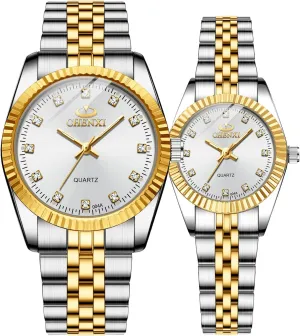 Watches Swiss Brand Golden Watch Men Women Stainless Steel Waterproof Quartz Watch?? reign MASTOP Couple 
