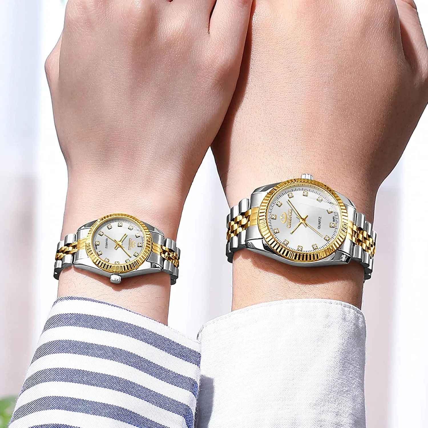 Watches Swiss Brand Golden Watch Men Women Stainless Steel Waterproof Quartz Watch?? reign MASTOP Couple 