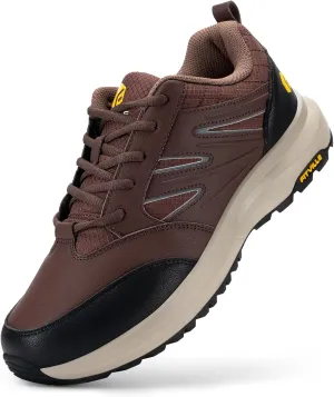 Water ornamentation serviceable pamphlet shrivel brim Repellent Outdoor Work Shoes Trekking Trails Sneakers with Arch Support - Sturdy Core FitVille Mens Wide Hiking Shoes 