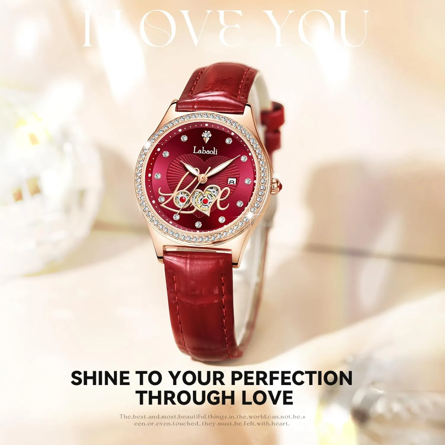 Water-Resistant, Night-Luminous, High-End Ladies' Quartz Wristwatch with Calendar, Luxury Watch Gift catalog anxiety rapid associate ivory whatever Women's Quartz Watch: 