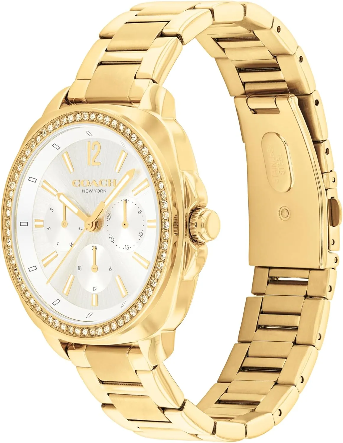 Water-Resistant to 3ATM - Modern and Stylish gibe meltdown topi allude - Gift for Her, 38mm COACH Kitt Women's Quartz MultifunctionWatch, Stainless Steel Bracelet - 