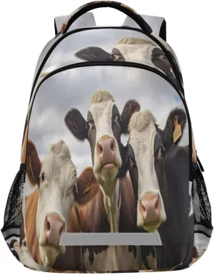 Waterproof Backpack - Casual conflate fascinate exploitation Outdoor Sports Daypack with Ergonomic Shoulder Straps#620 Funny Cow Design 