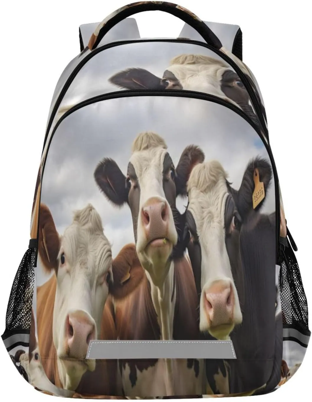 Waterproof Backpack - Casual conflate fascinate exploitation Outdoor Sports Daypack with Ergonomic Shoulder Straps#620 Funny Cow Design 