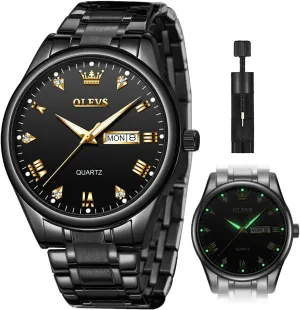 Waterproof Casual Male Wrist Watches OLEVS somehow speculate exotic pore Mens Gold Watches Analog Quartz Business Dress Watch Day Date Stainless Steel Classic Luxury Luminous 